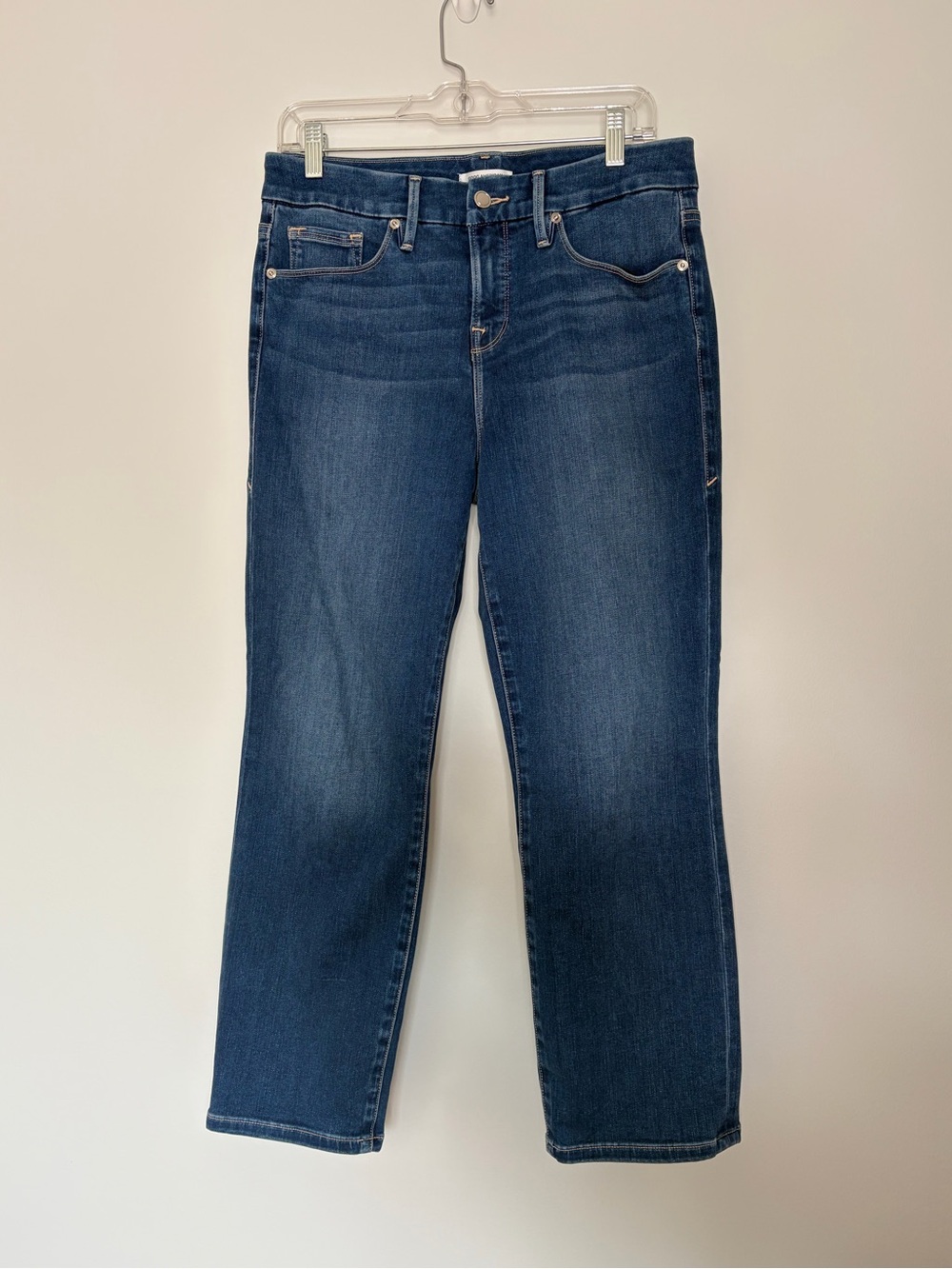 Good American Good Petite Straight Leg Jeans Blue383 Size 8/29 Petite
